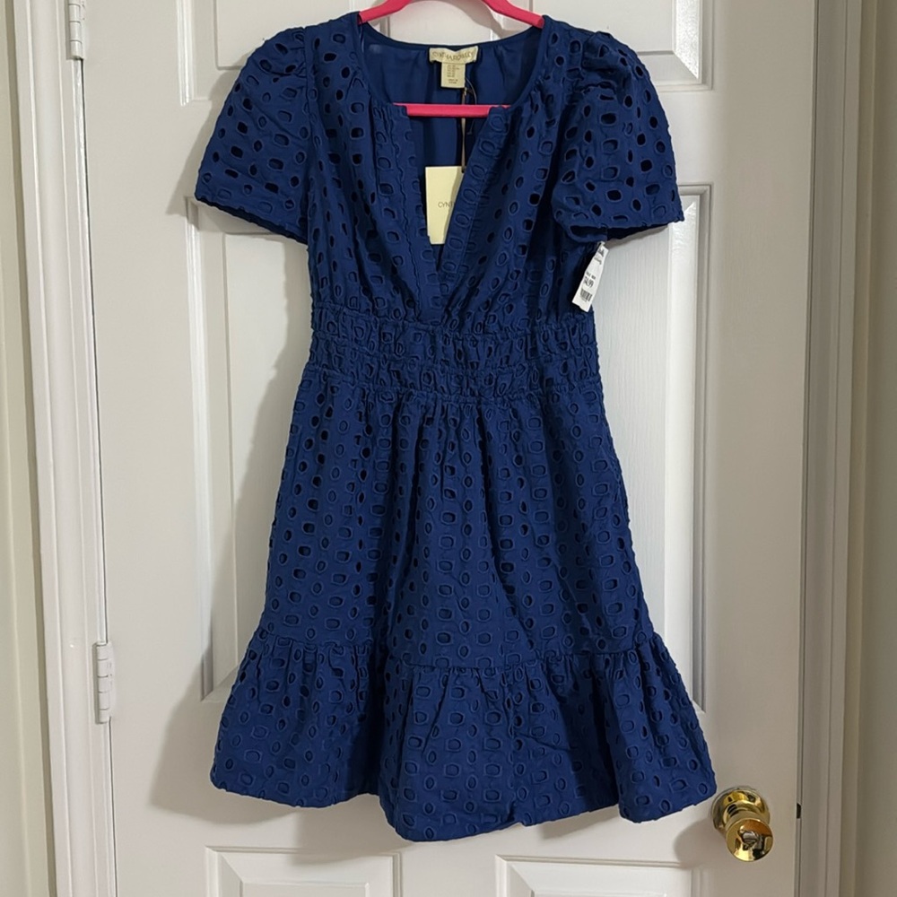 NWT Blue short sleeve Cynthia Rowley dress